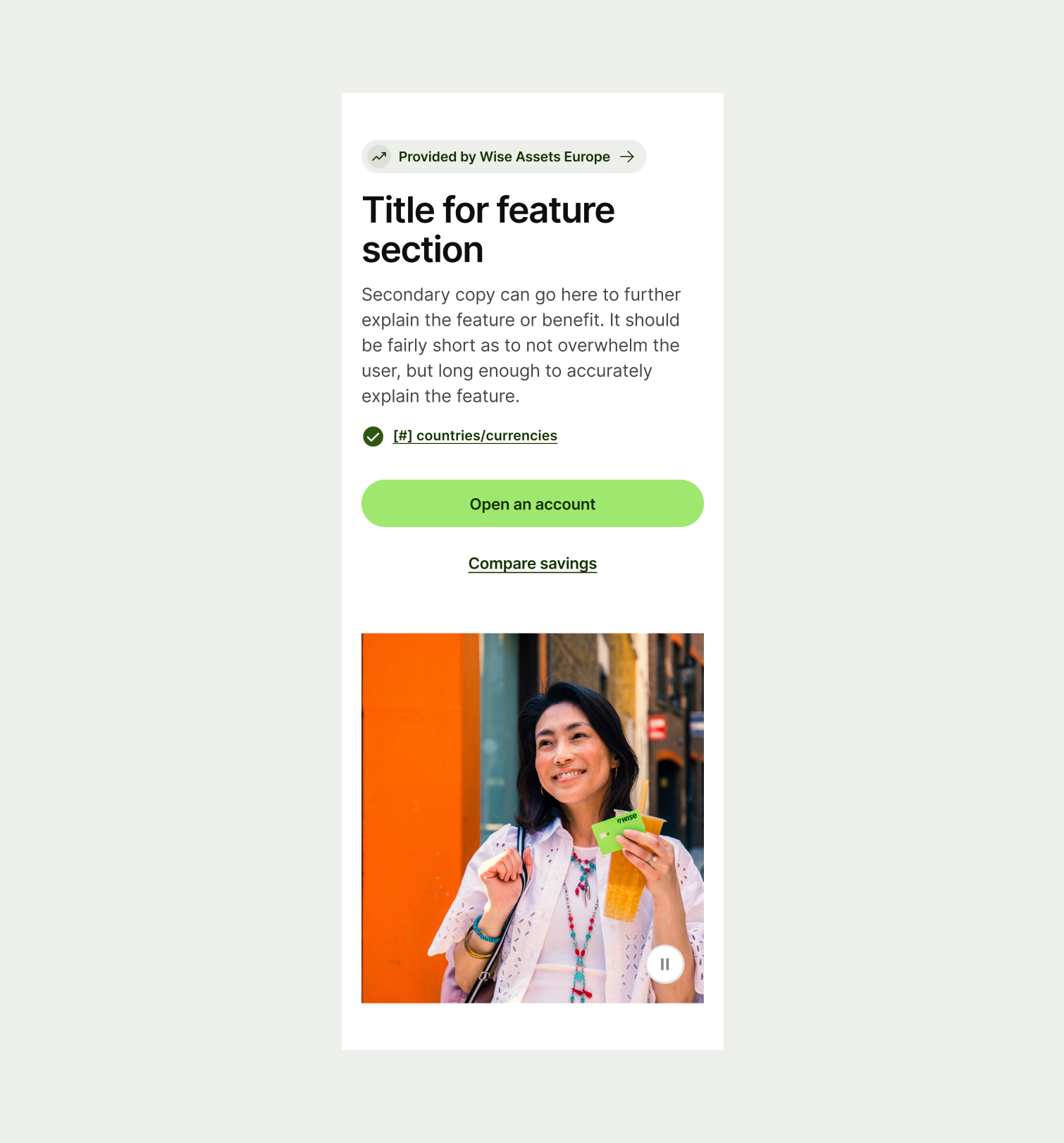 Feature Section Single on mobile