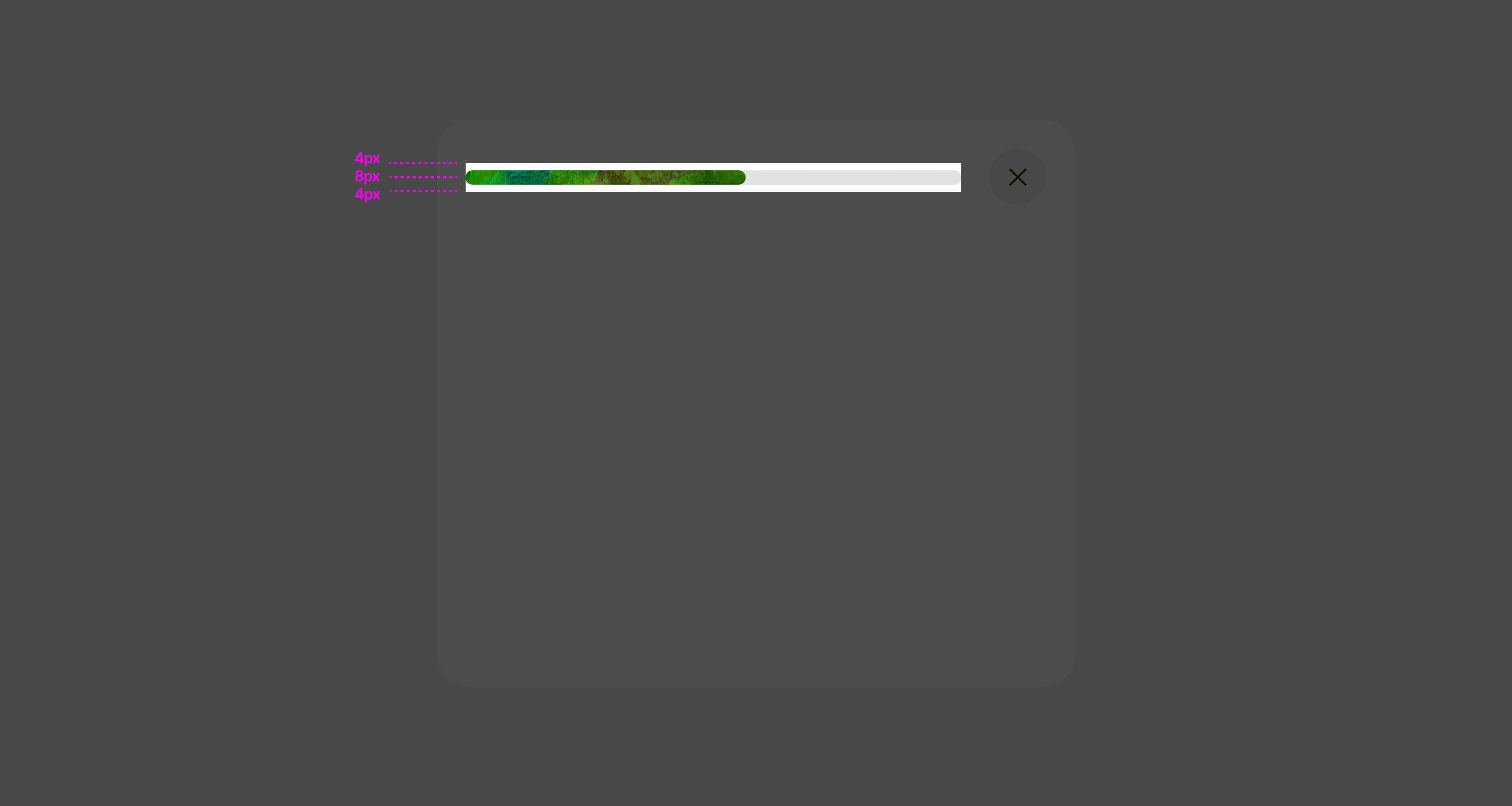 Progress bar placement on bottom sheets