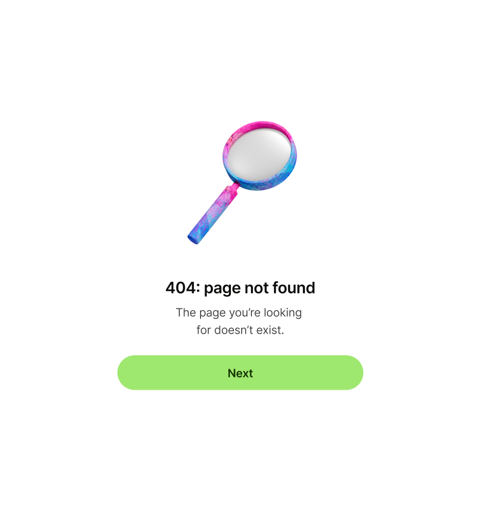 Error pattern with 'next' as primary button copy