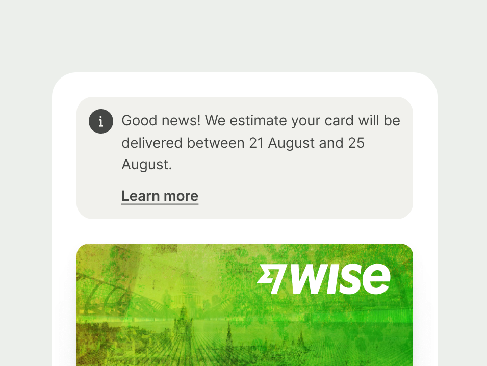 Neutral info prompt within a cards page