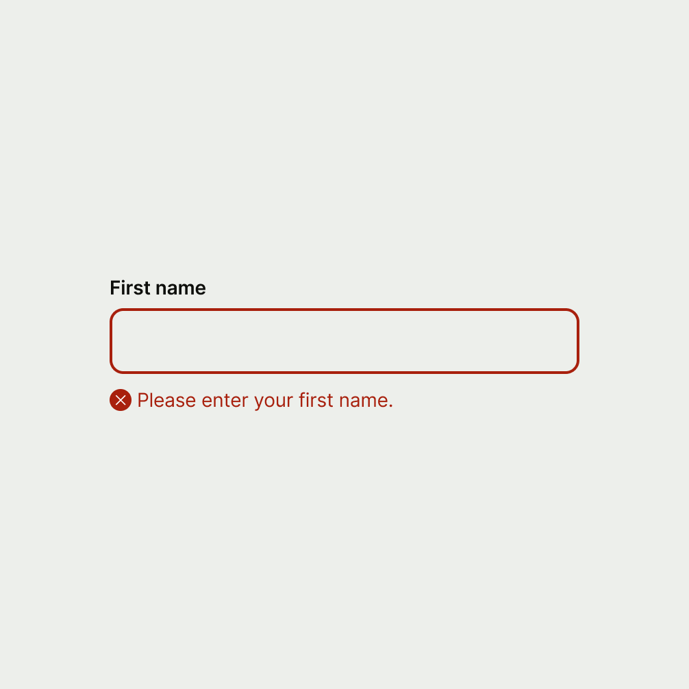 An input with an error message.
