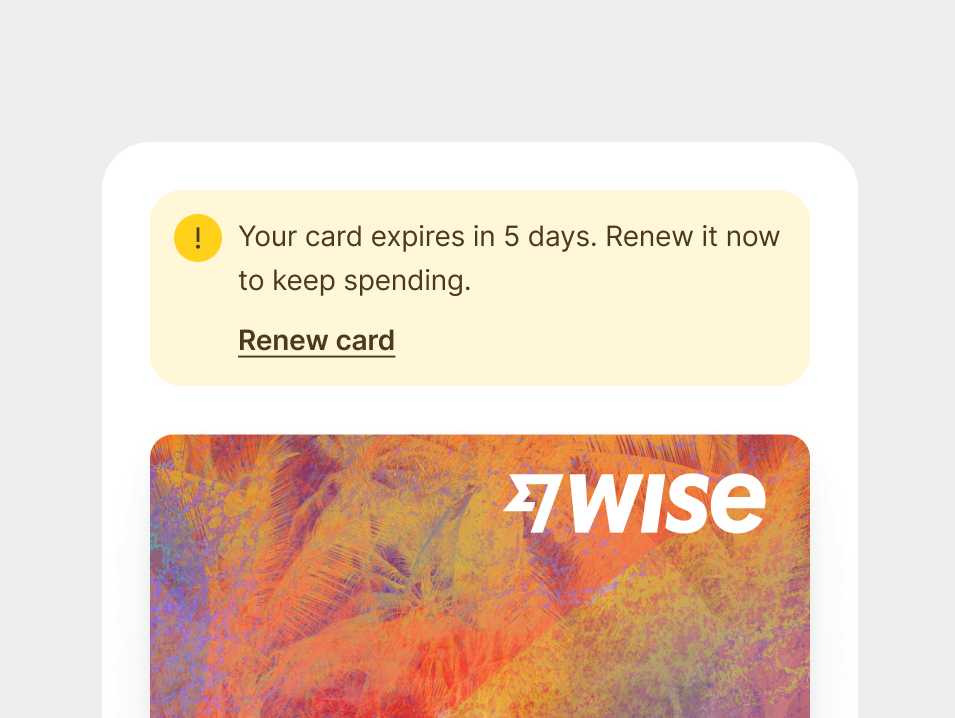 Warning info prompt within a card section.