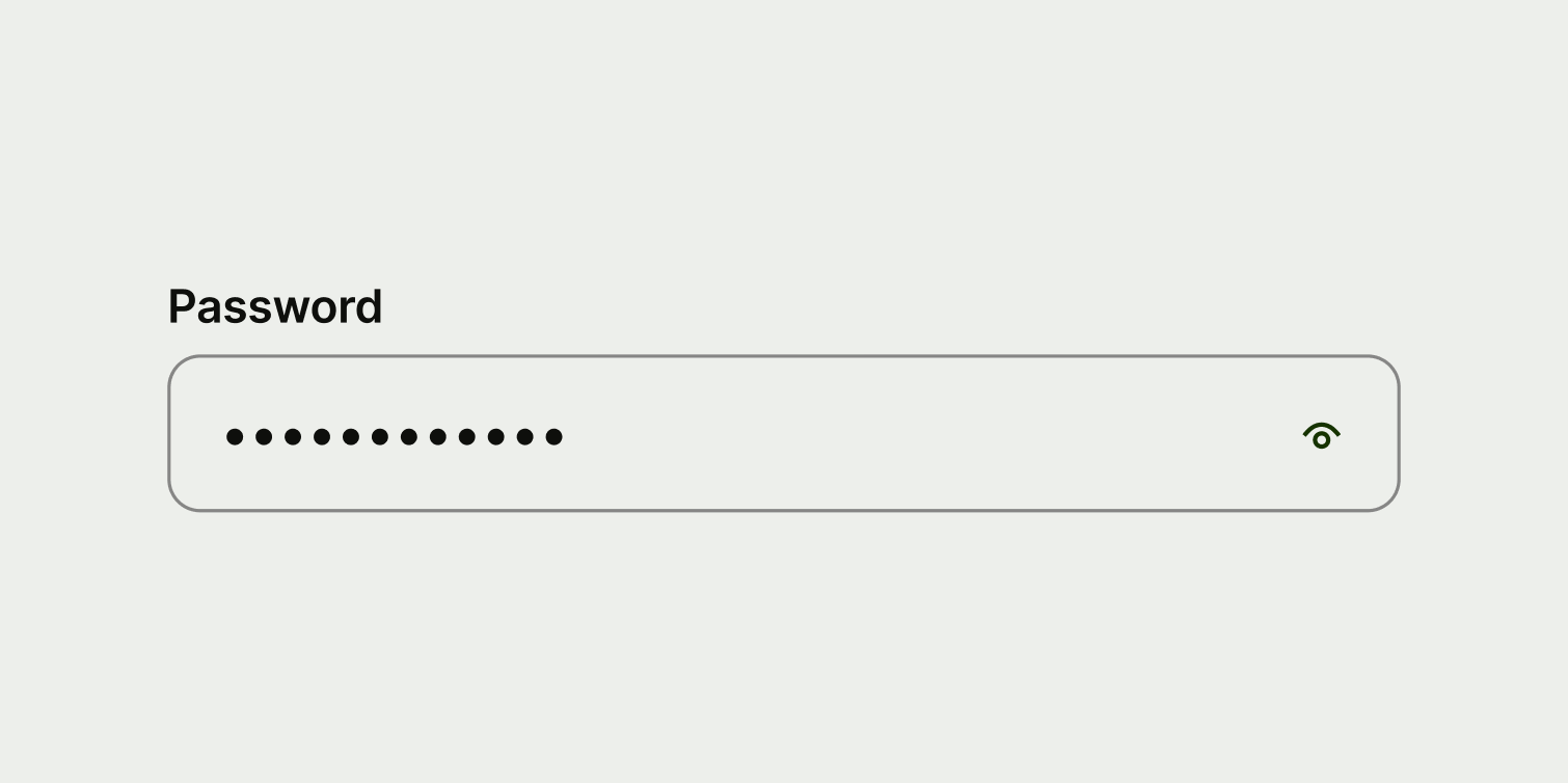 A password input with the correct label copy.