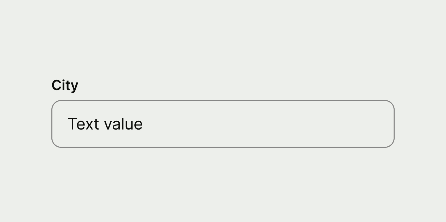 A text input with a short, single word label.