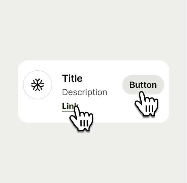two gloved hands, one over button and one over link