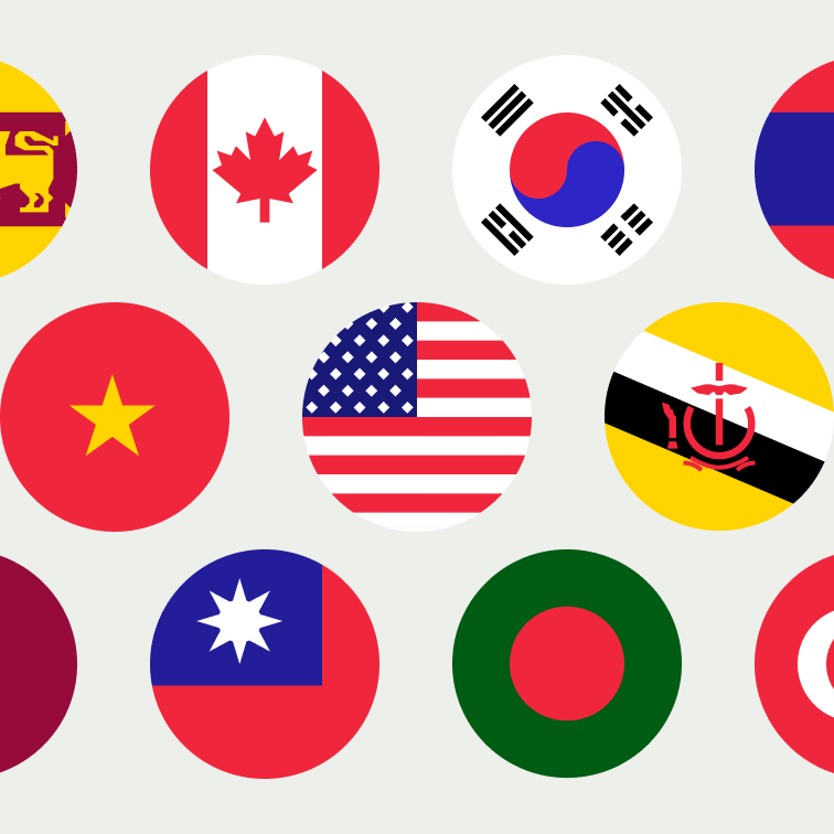 A collection of our circular flags.