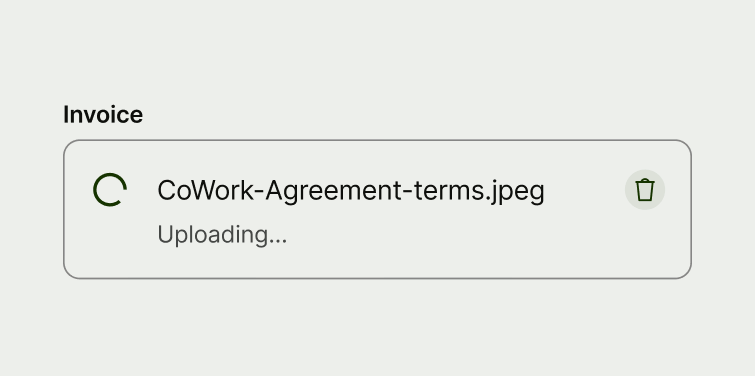 An upload input in the loading state.