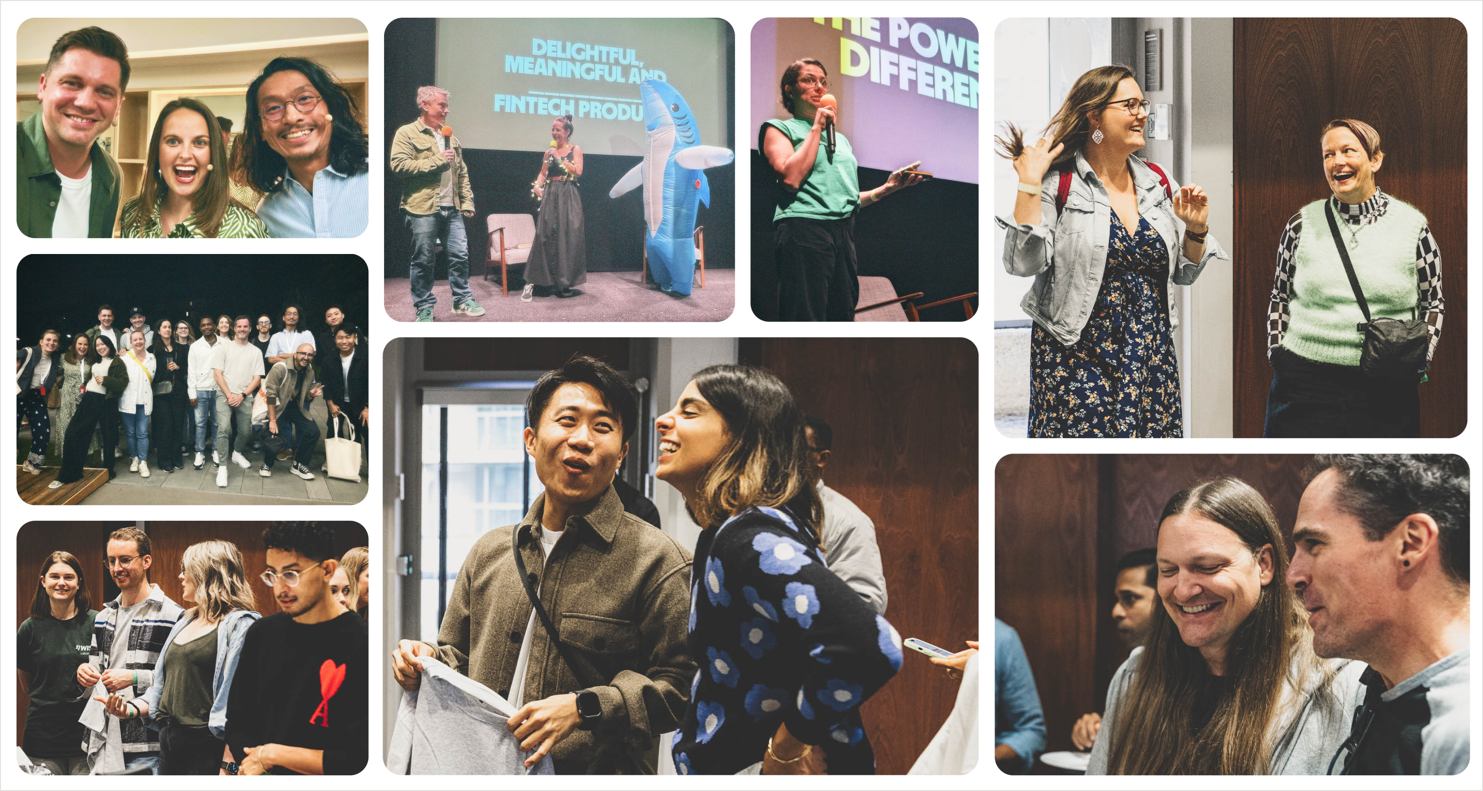 A mosaic containing pictures of Wise collaborators on different events