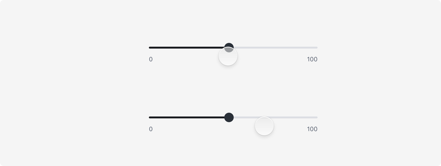 Slider touch target 예시 - Handle과 Track