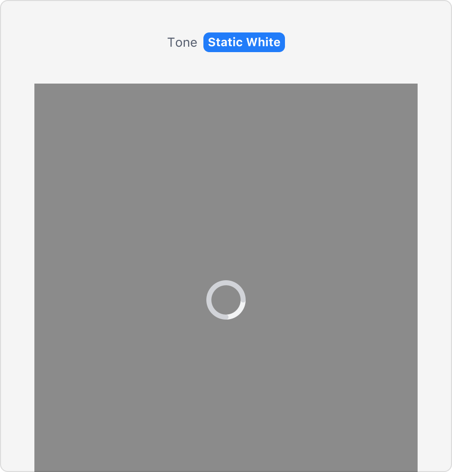 Progress Circle의 다양한 Tone 사용 예시 - Static White