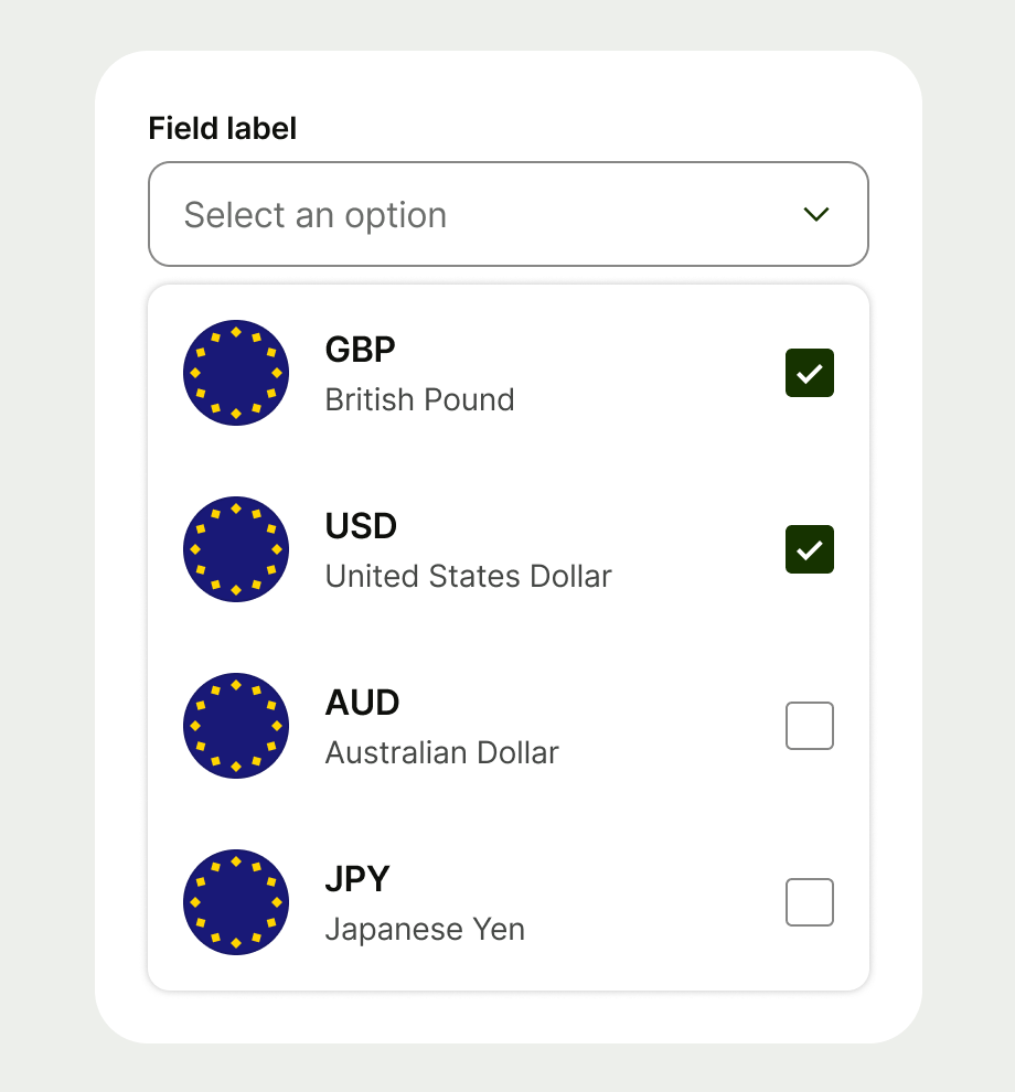 Checkbox items with multiple selected