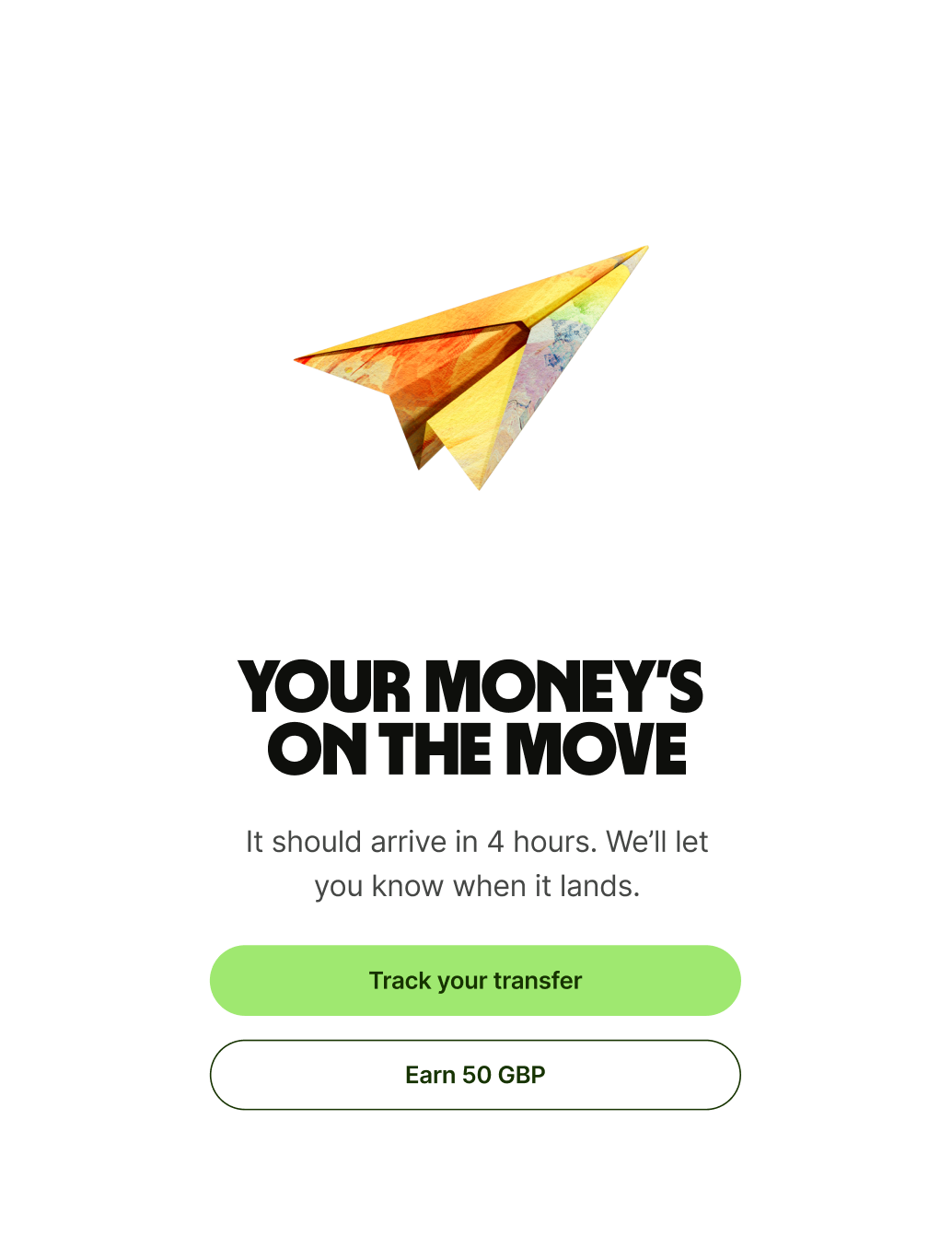 A progress screen