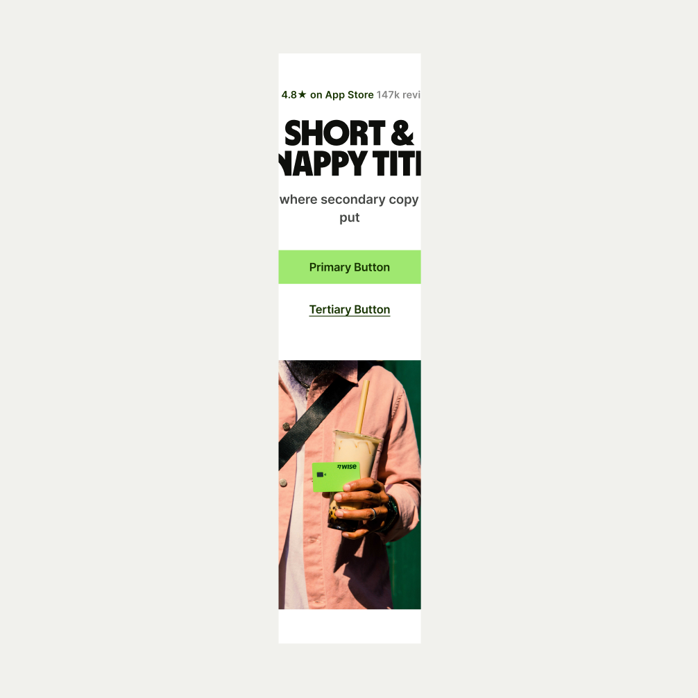 An image of the Hero Small pattern in Light theme