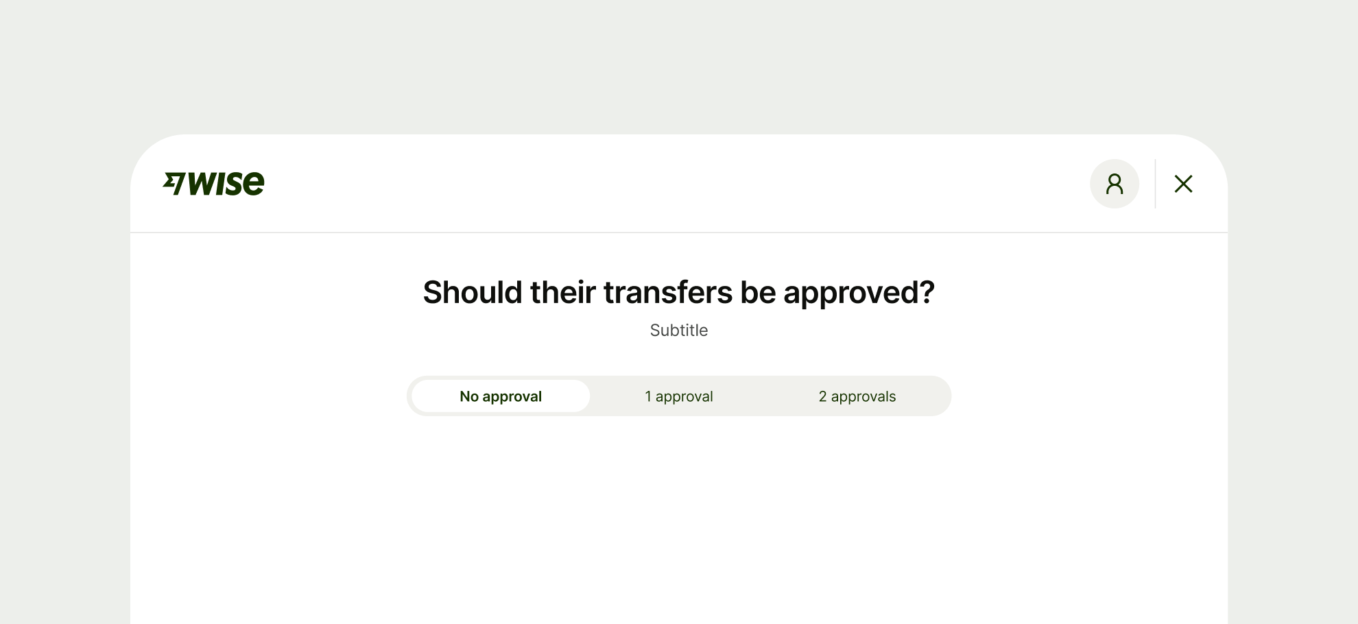 Transfer approval with 