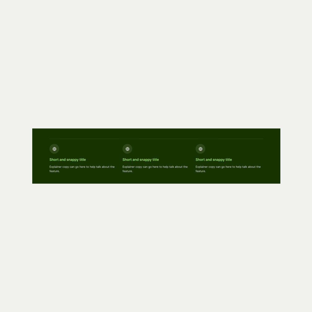 Icon Divider pattern in Forest Green theme