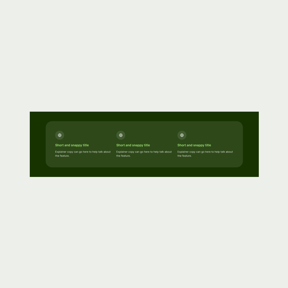 Icon List pattern in Forest Green theme