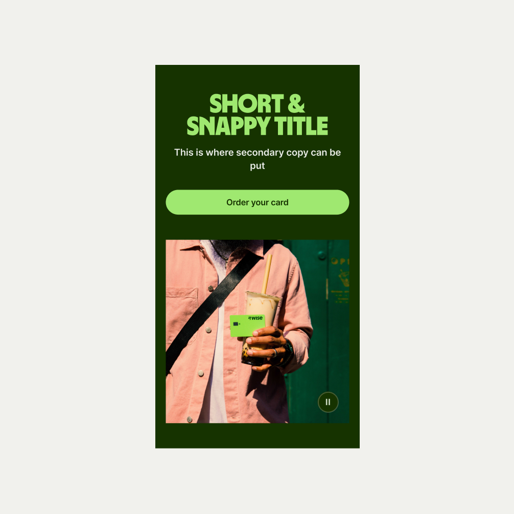 An image of the Hero Small component on Forest Green theme