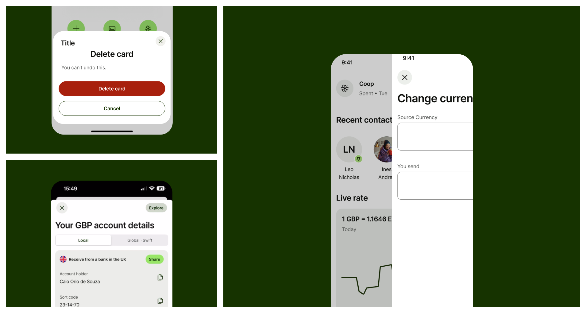 A mosaic of images showing different types of transitions