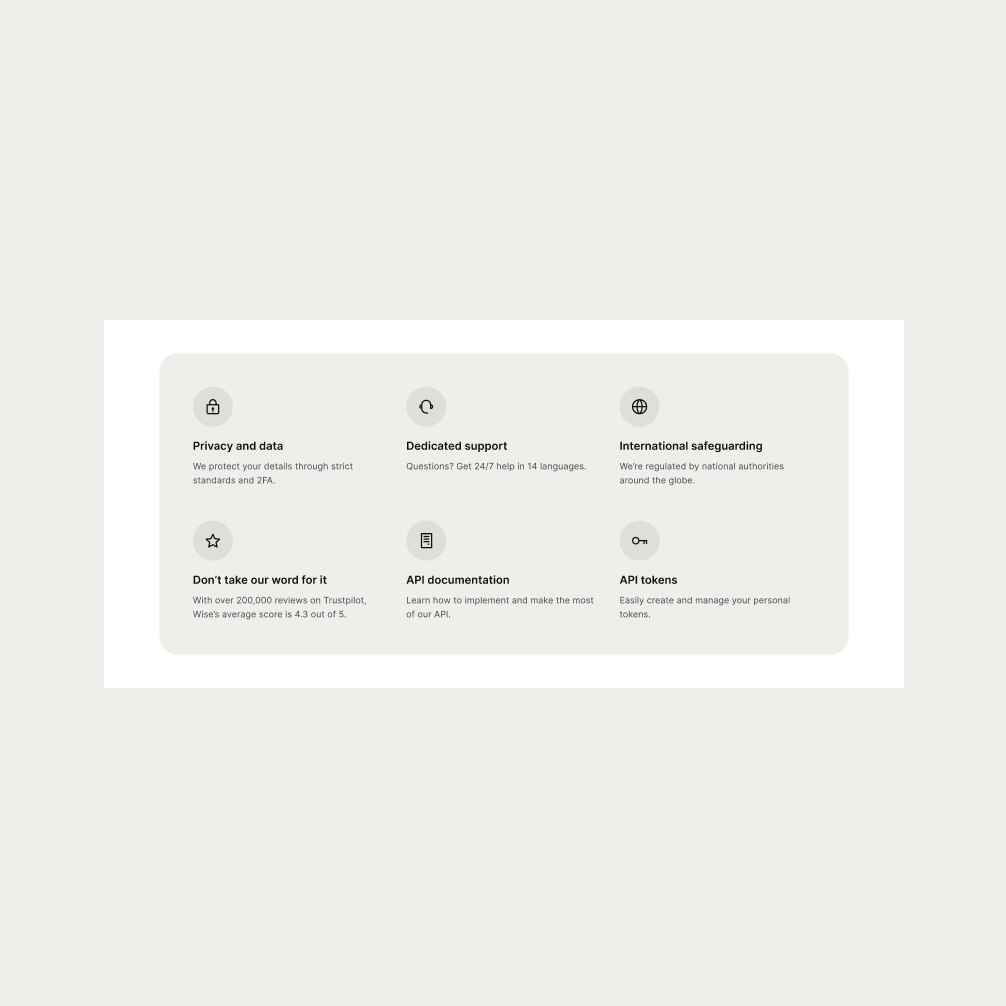 Icon List pattern in its max state