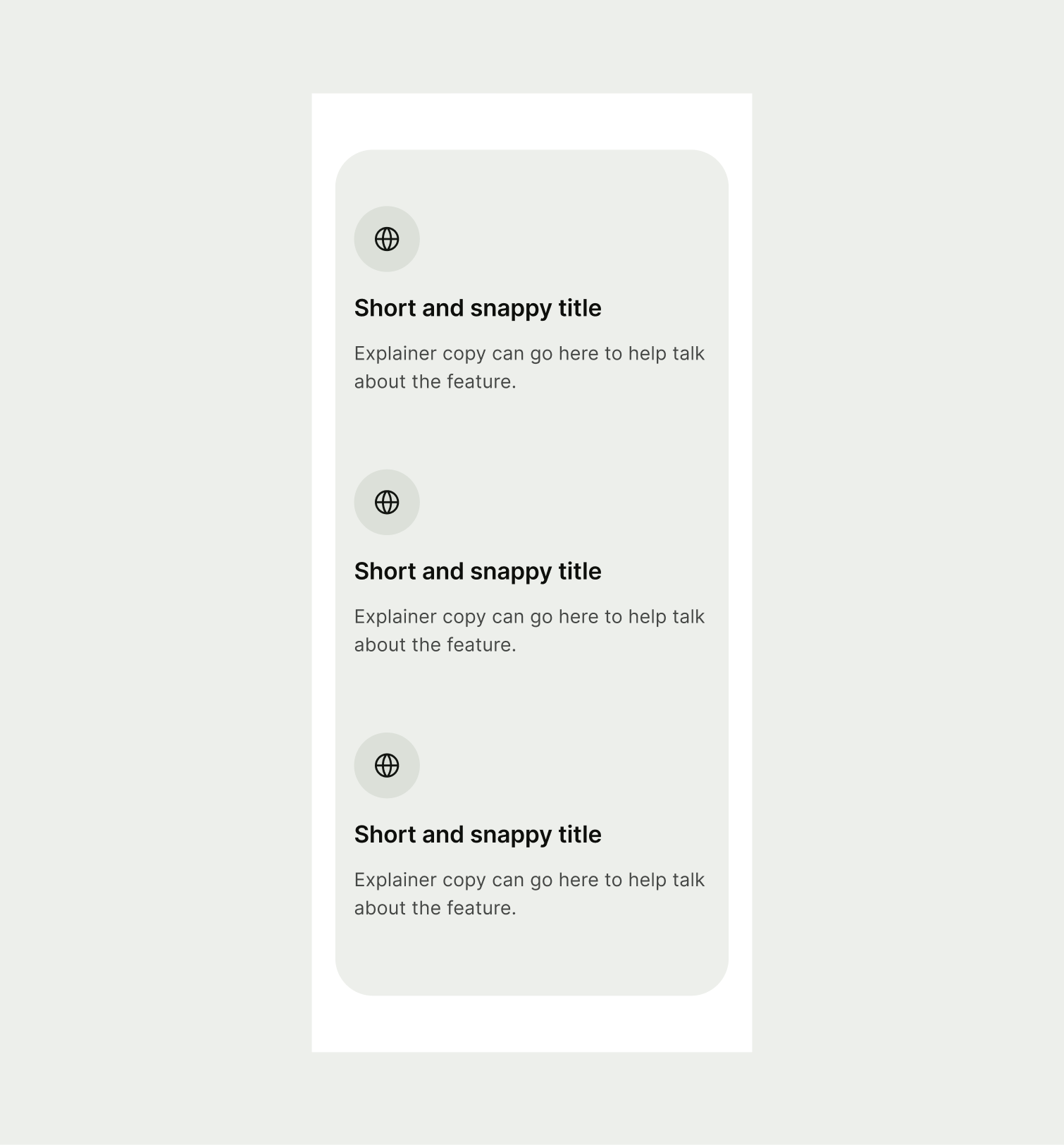 Icon List pattern on mobile