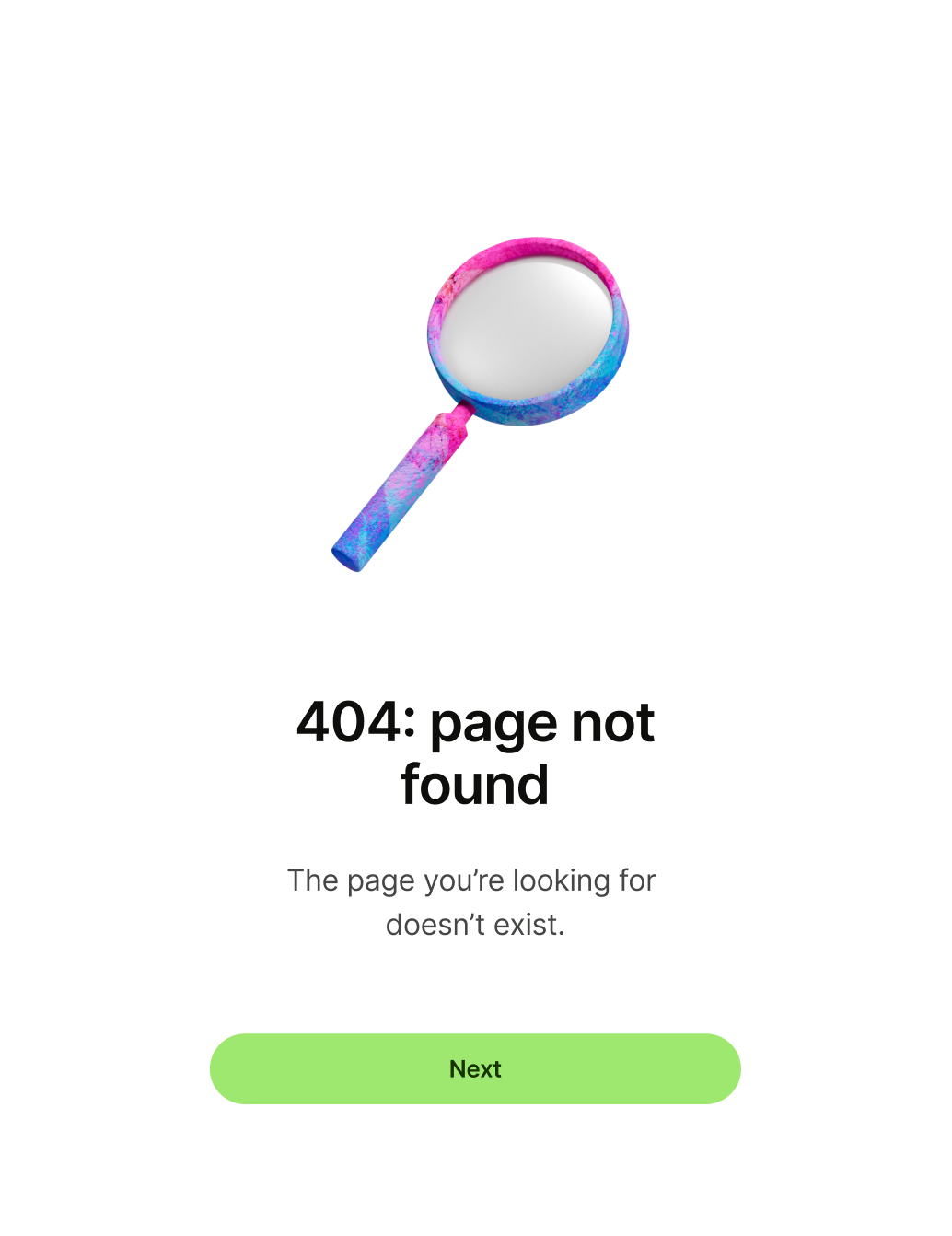 An error screen.
