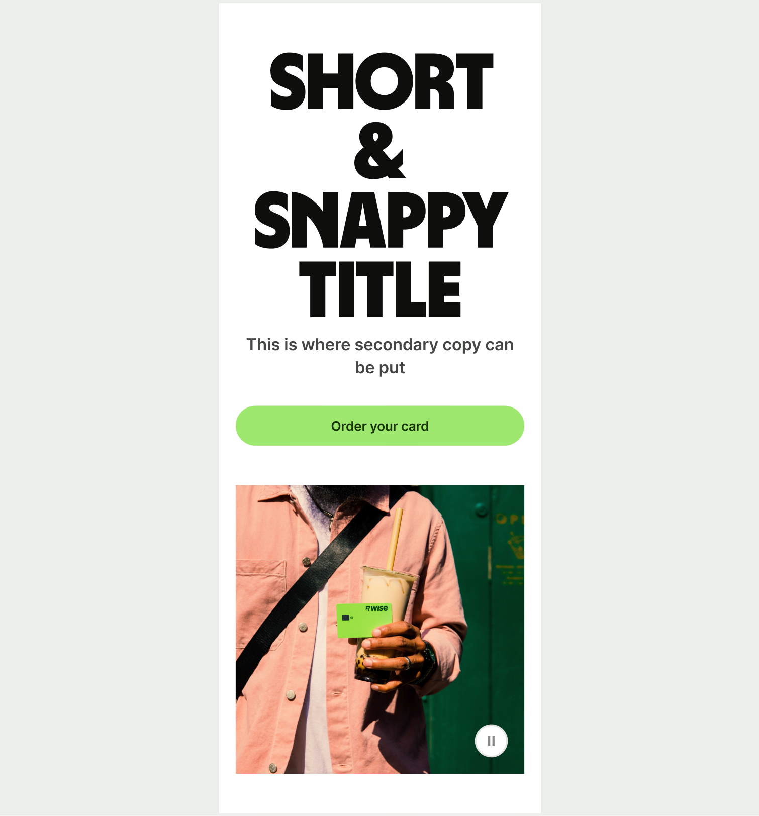 An image of the Hero Small pattern on mobile