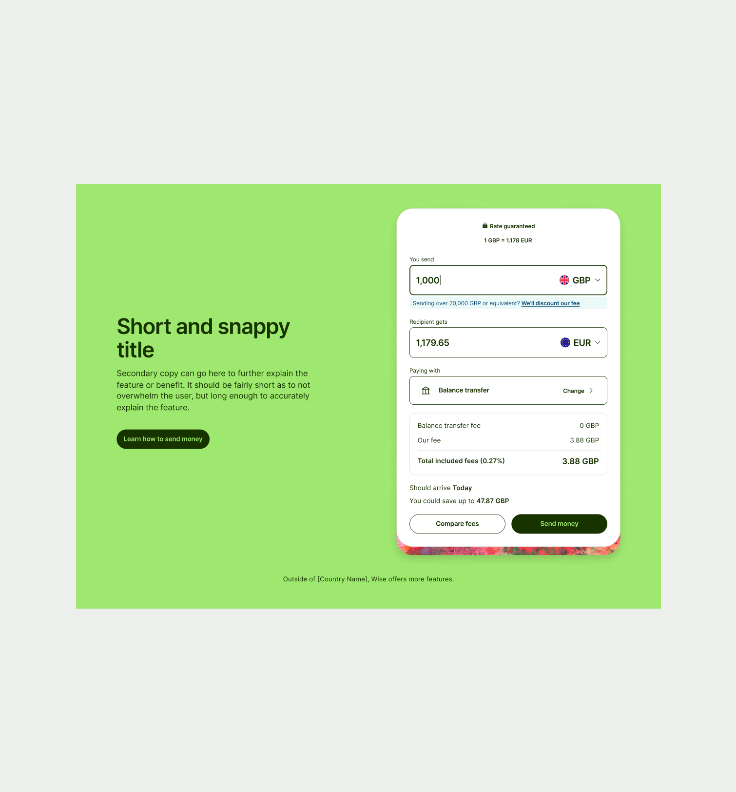 Feature Section Interactive pattern with Calculator