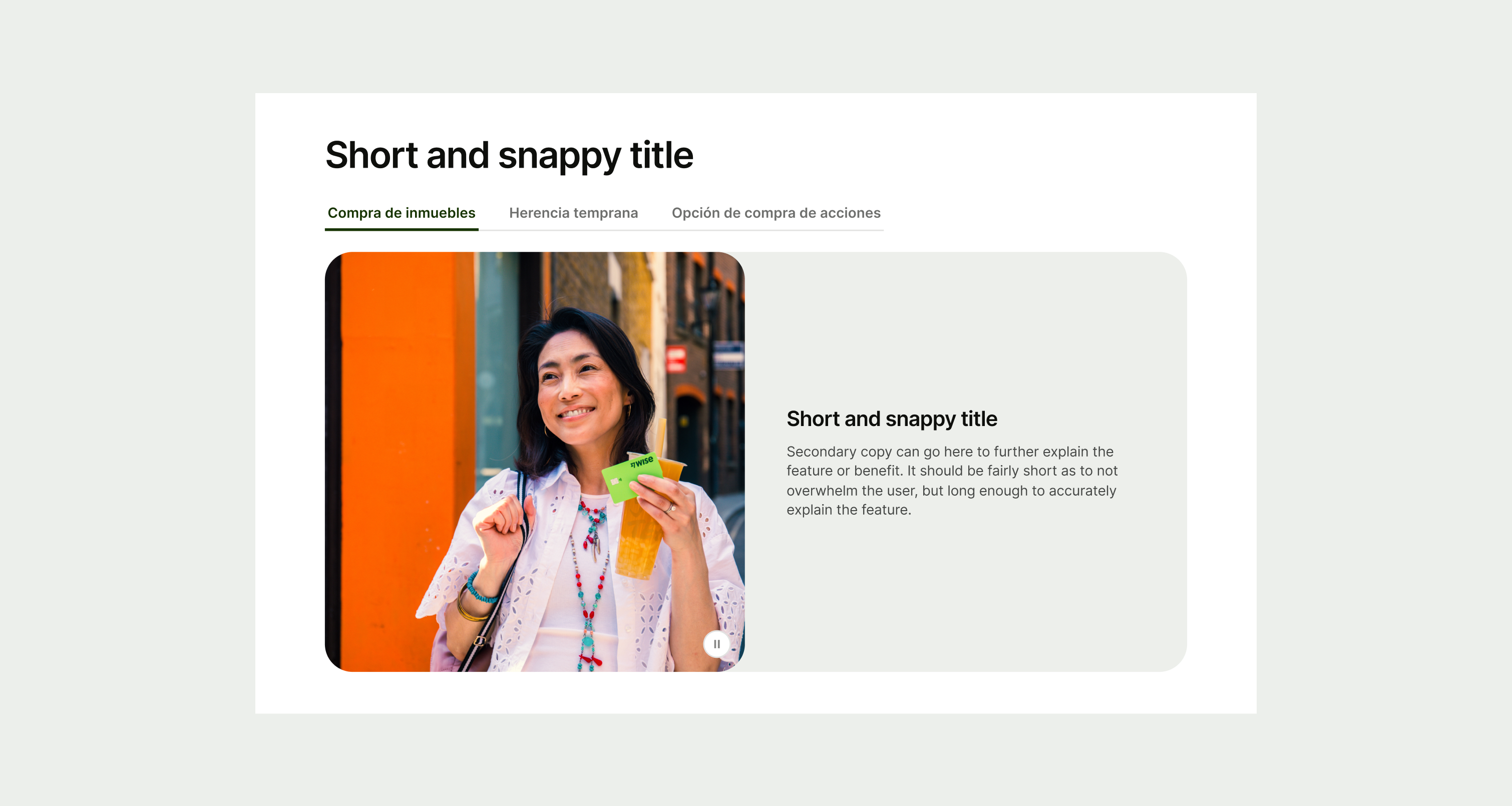 Tabs Feature pattern in another language