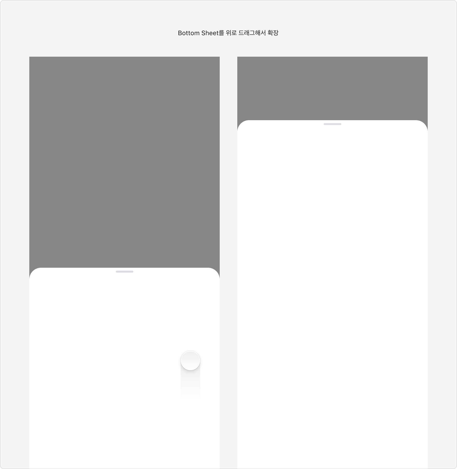 Bottom Sheet를 위로 드래그해서 확장