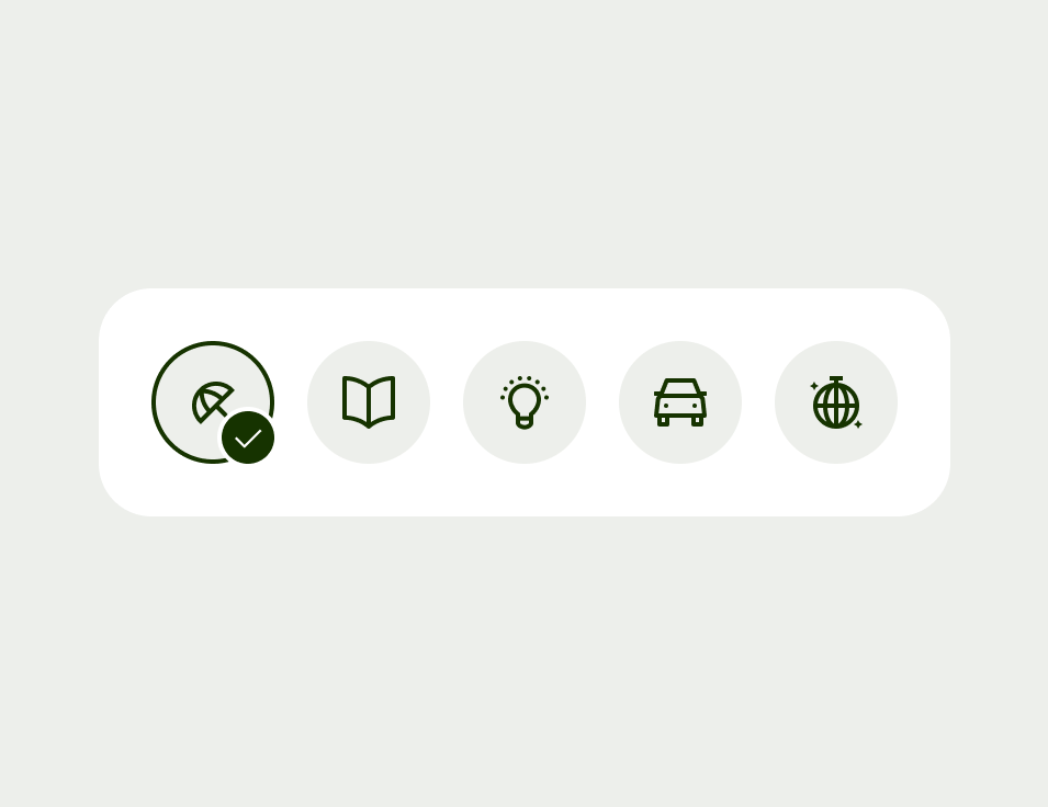 Collection of categories using the interactive avatar