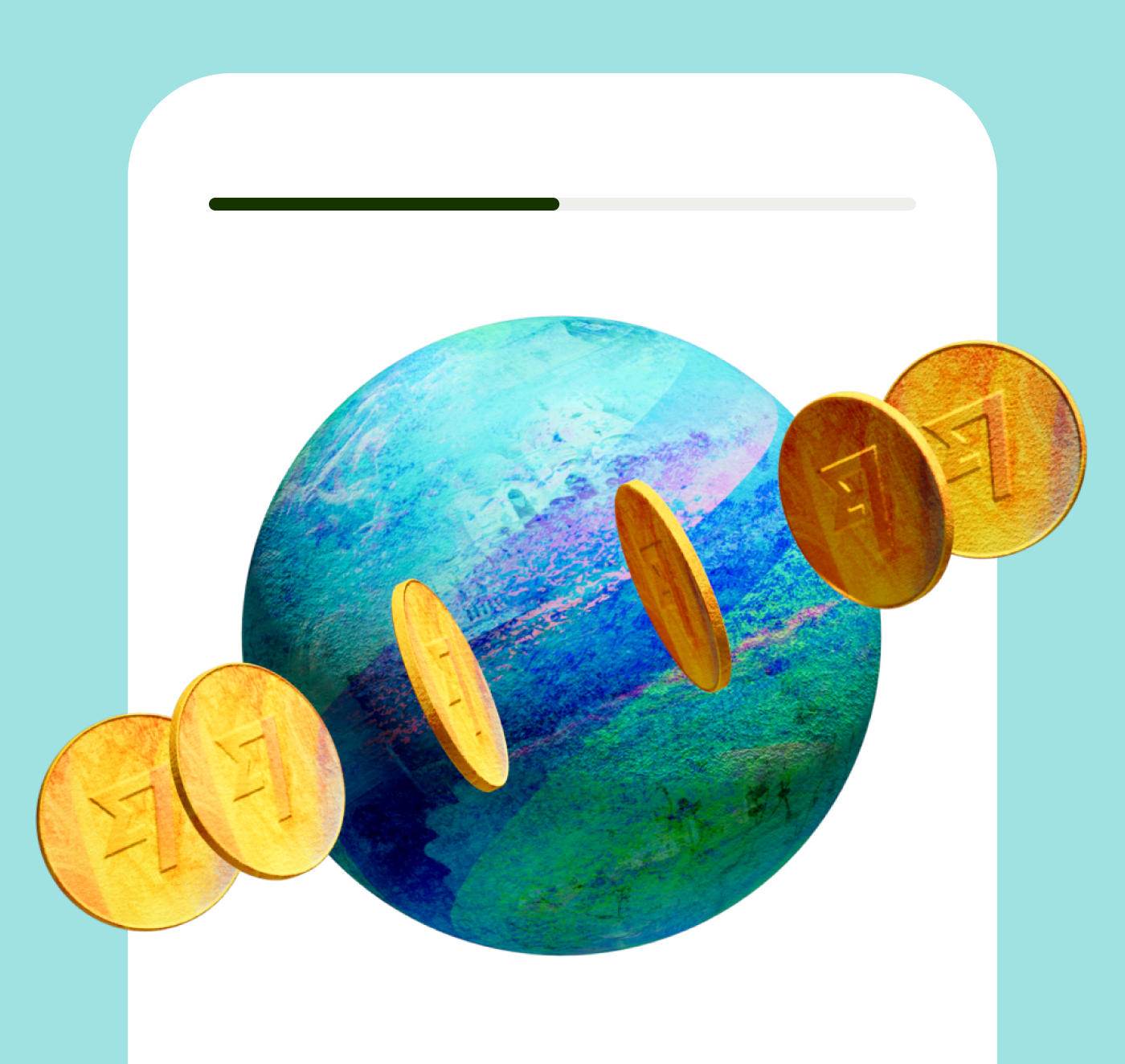 Wise 3D globe on mobile screen