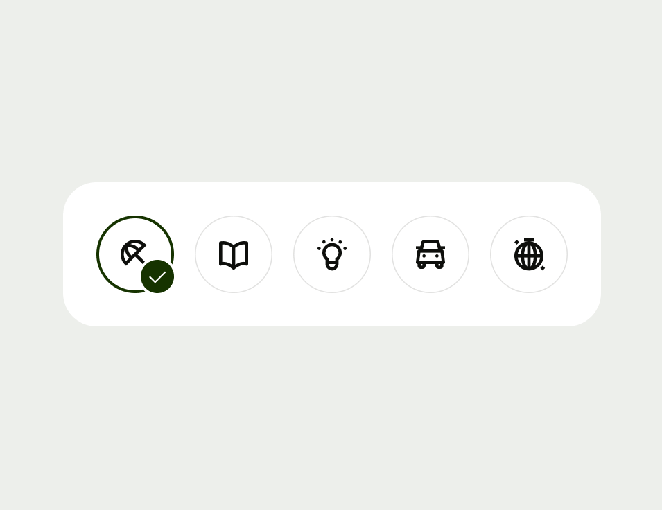 Collection of category avatars using the non interactive avatar