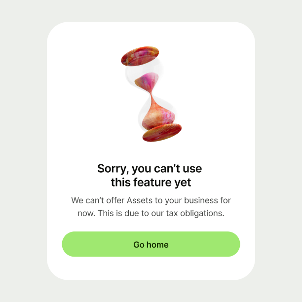 Error state with sand timer illustration