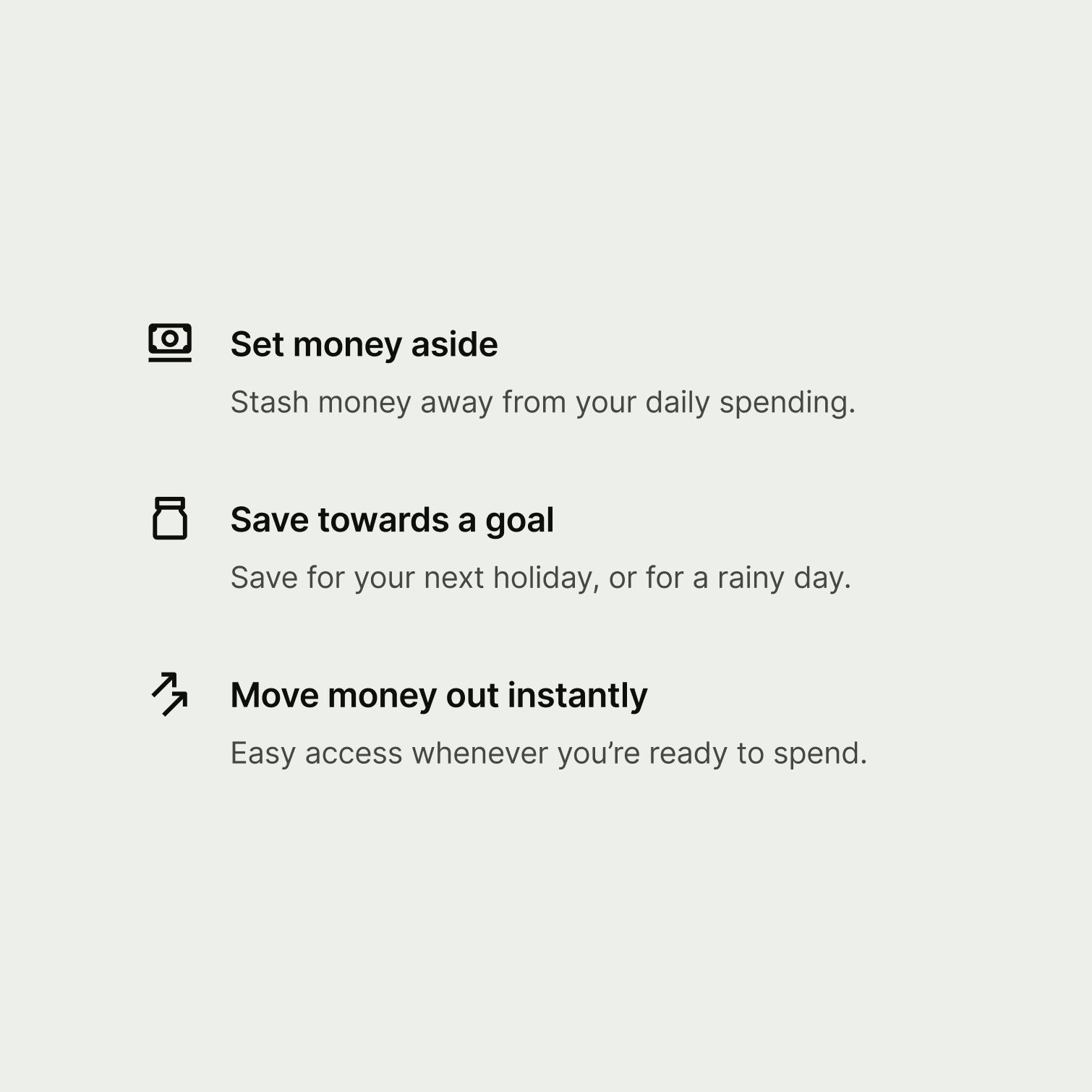 Three summary items with consistent descriptions.