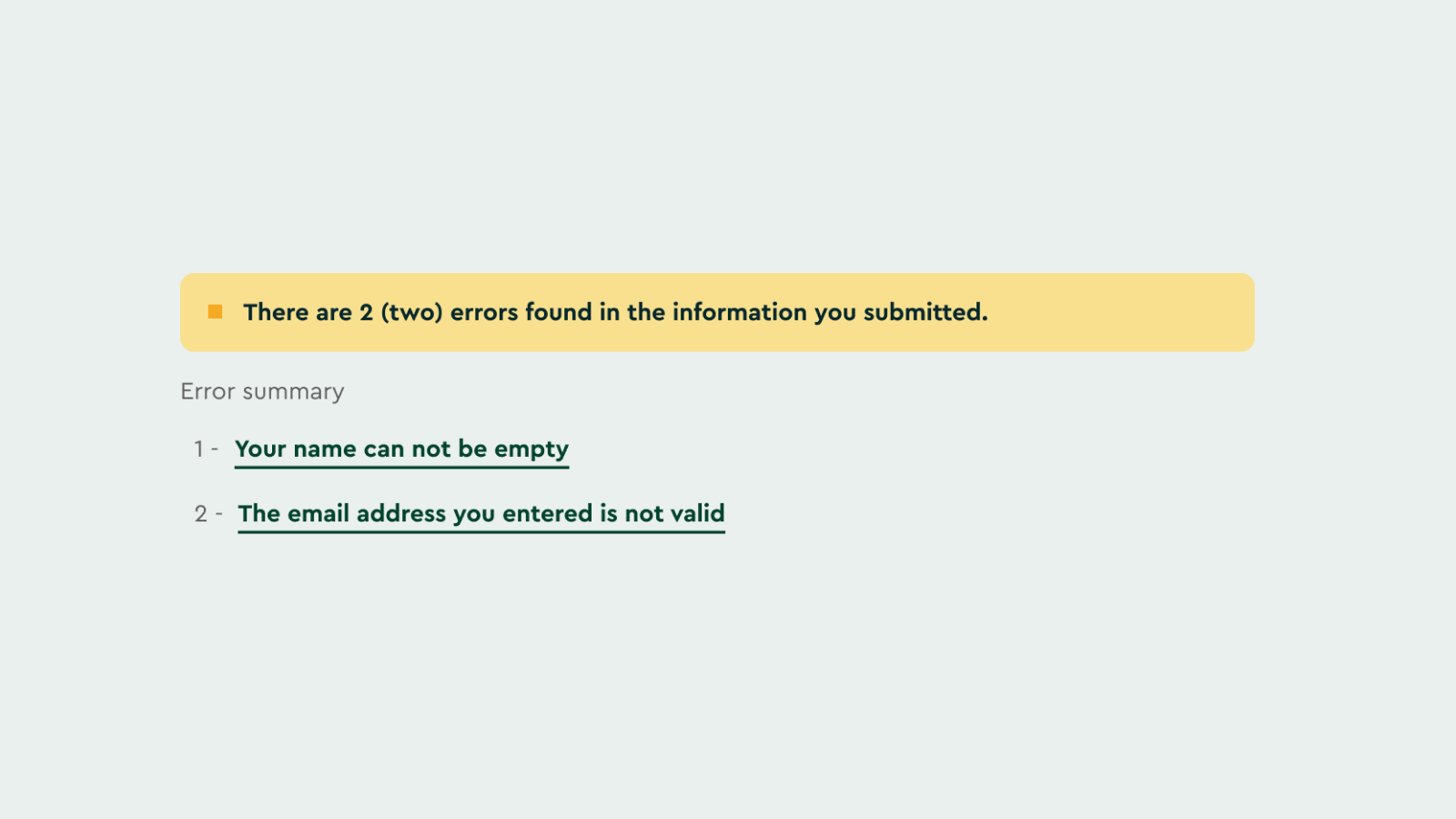 Form validation