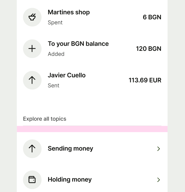 Below section header