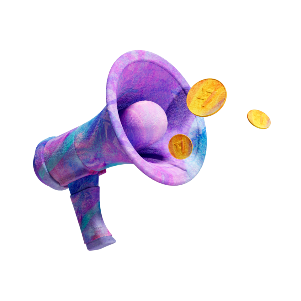 A 3D illustration of a loudspeaker.