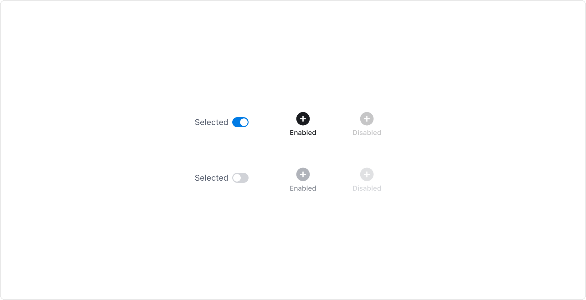 Bottom Navigation의 State - Selected/Unselected 상태에서 각각 Enabled, Disabled