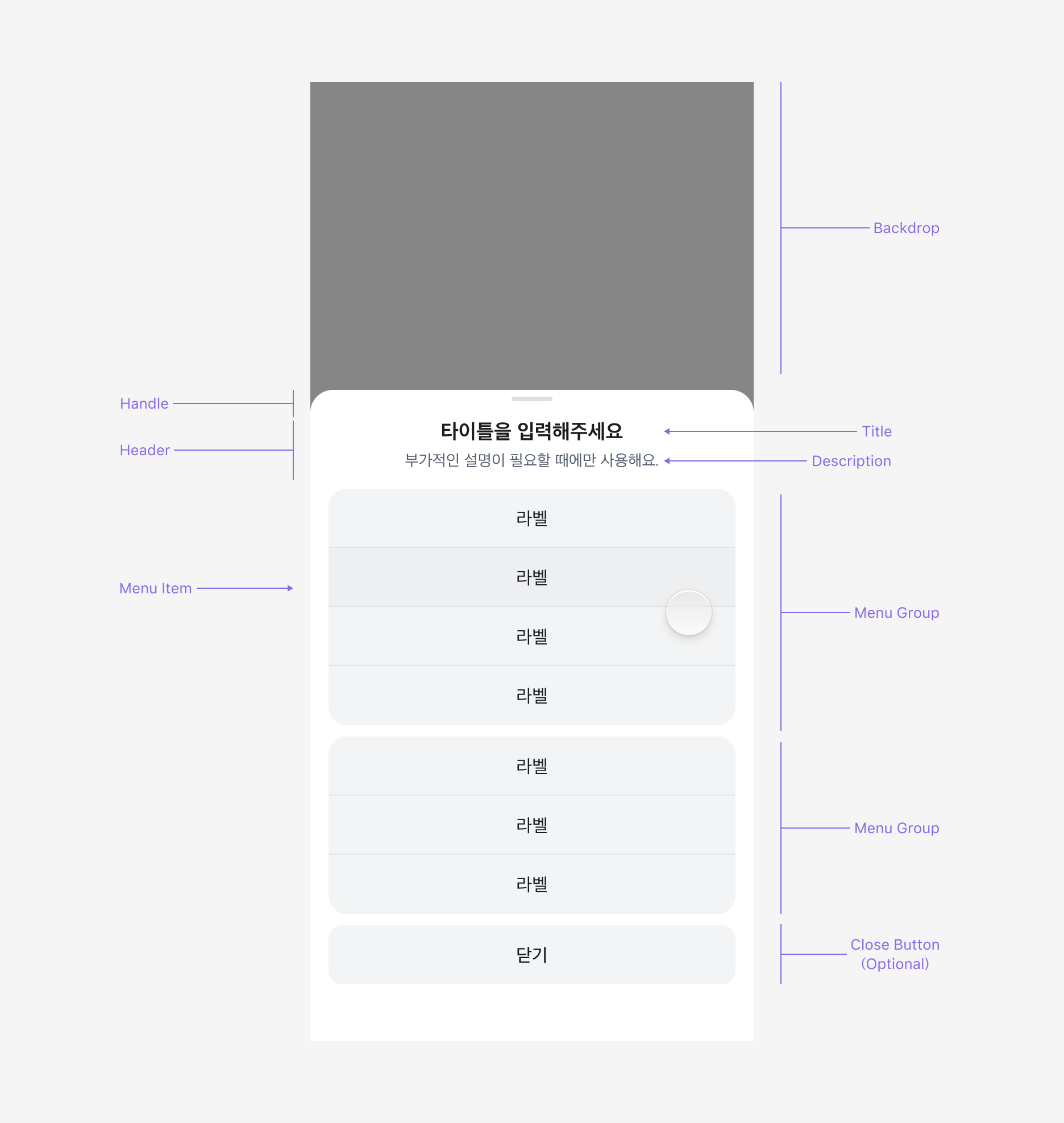 Menu Sheet의 Anatomy 이미지