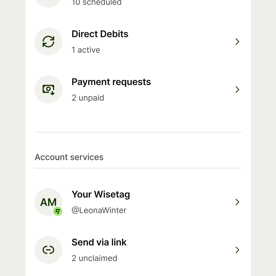 Group divider before section header with underline