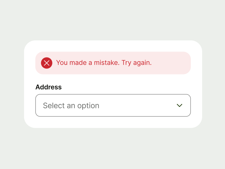 Error info prompt example within a form