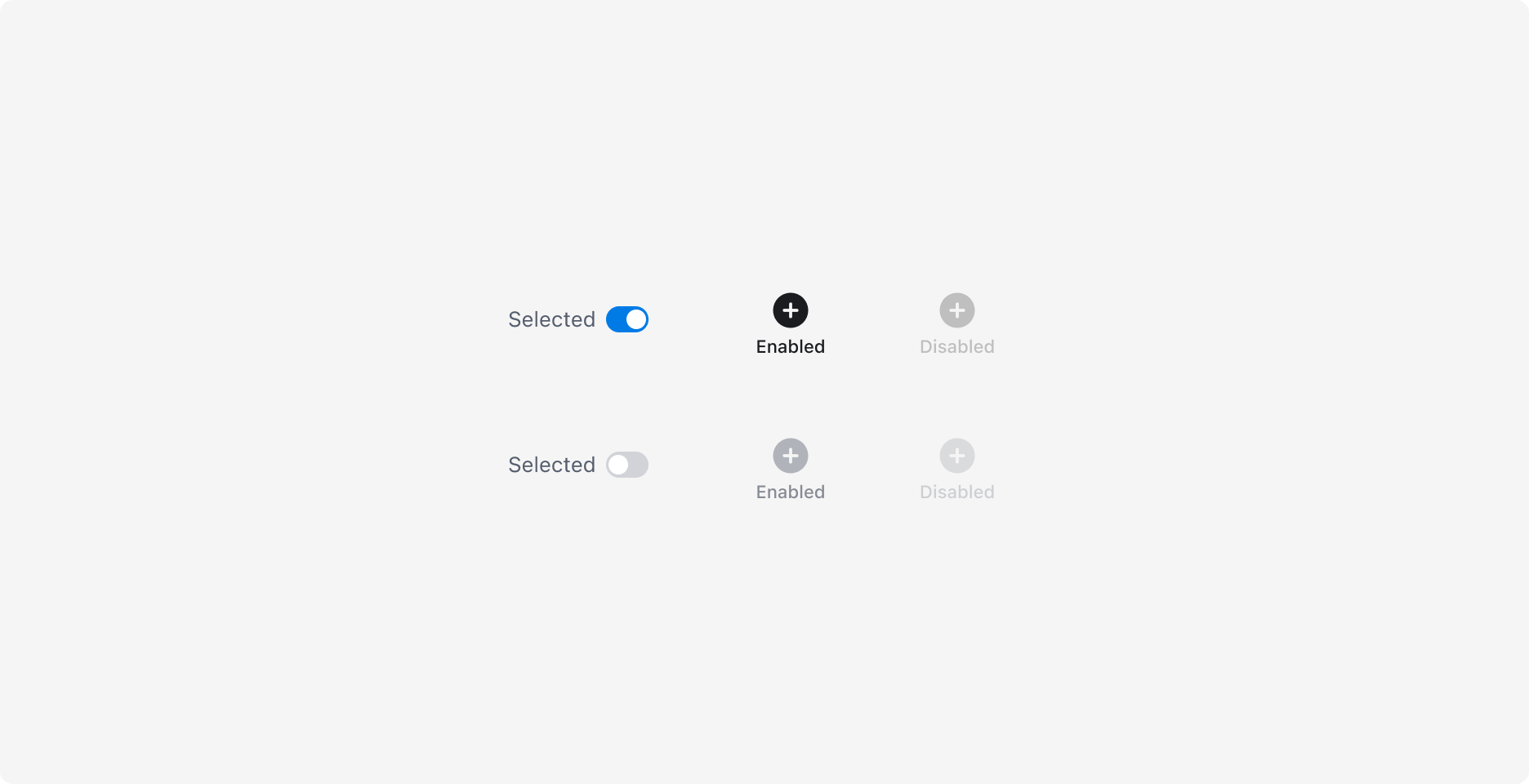 Bottom Navigation의 State - Selected/Unselected 상태에서 각각 Enabled, Disabled