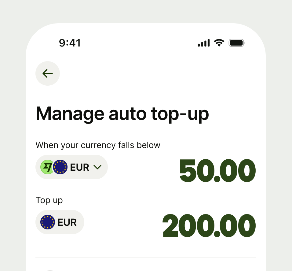 Expressive money input in top up flow