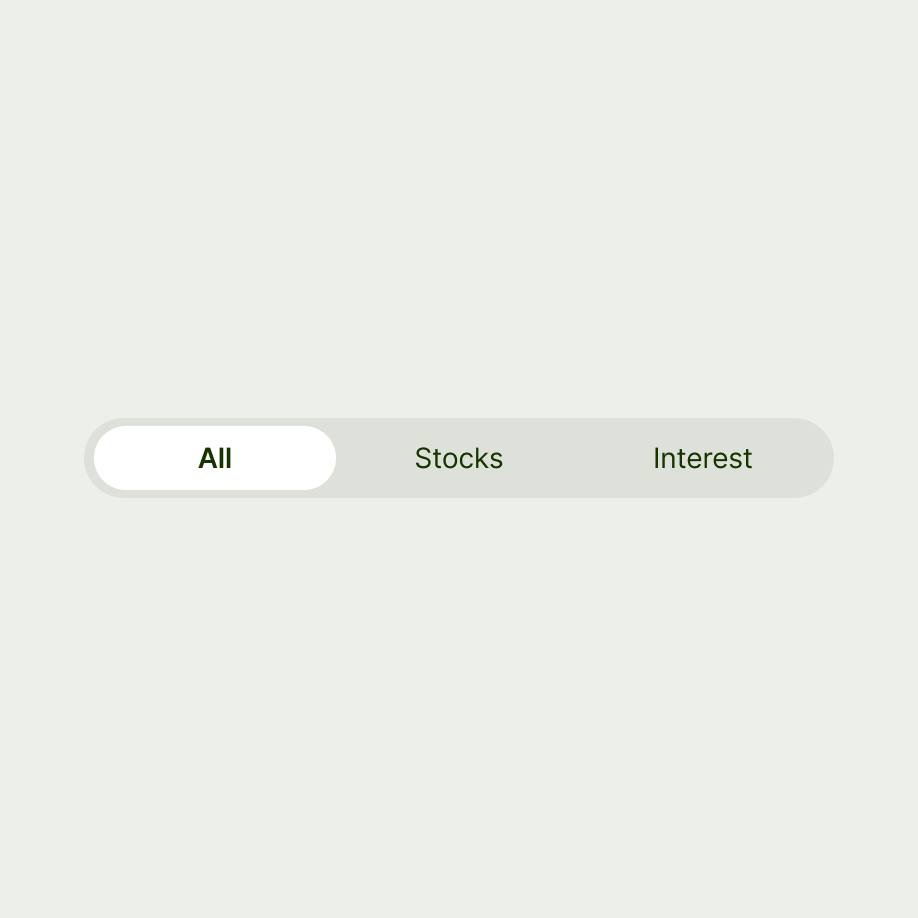 Segmented control with varied titles