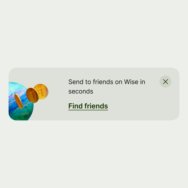 A nudge component with a globe illustration.