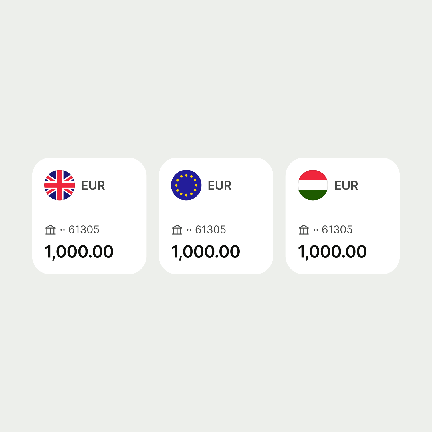 Account cards.