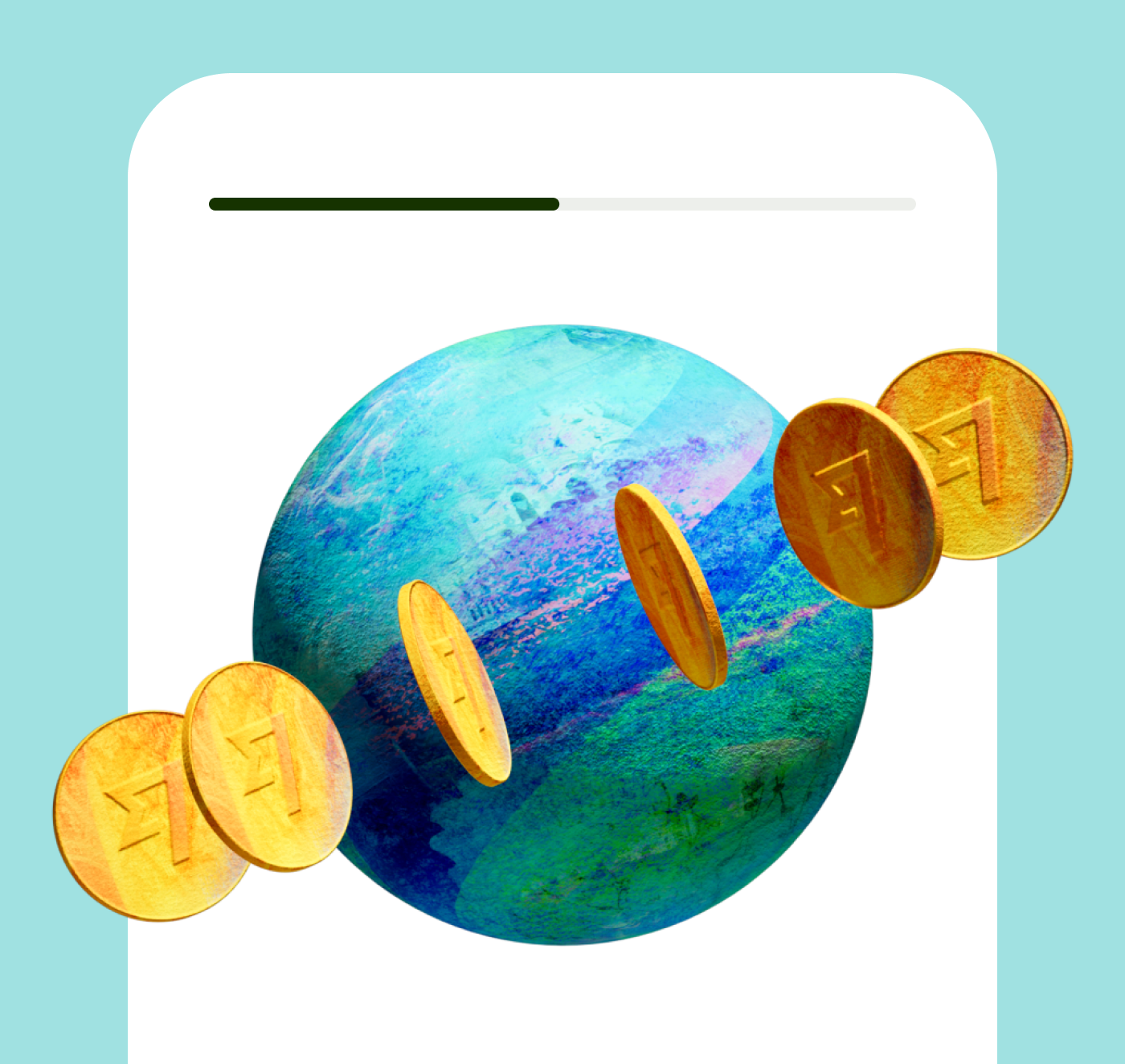 Wise 3D globe on mobile screen