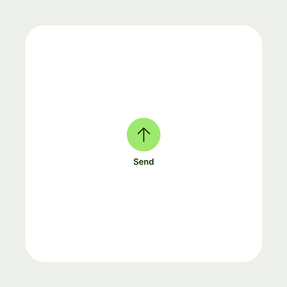 Circular button with 'send' label