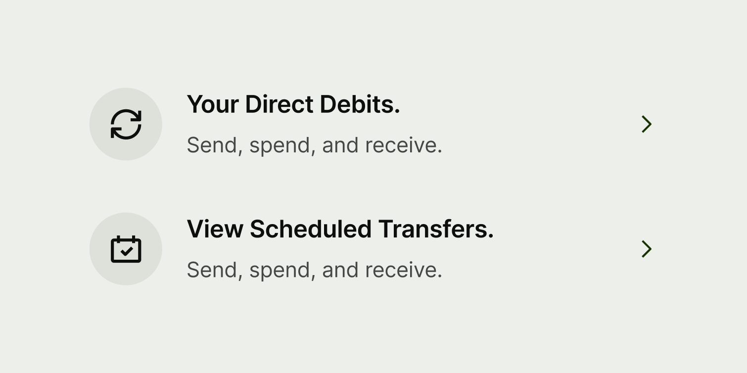 Two navigation options with long and inconsistent titles.