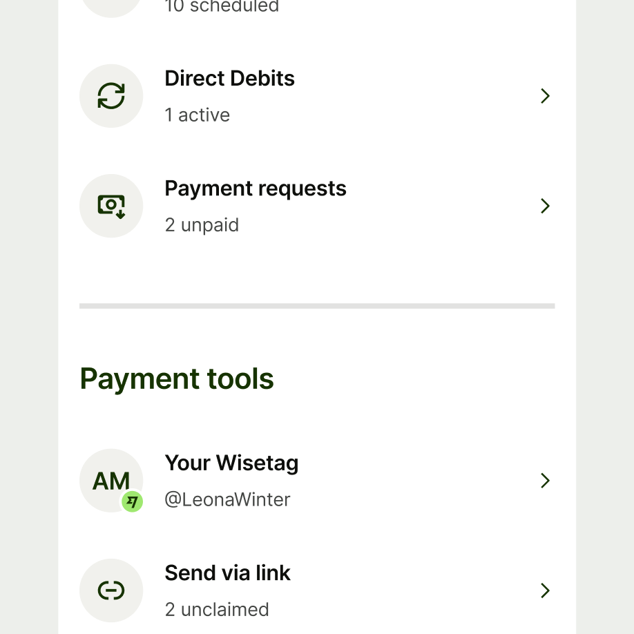 Section divider between list items with indentation